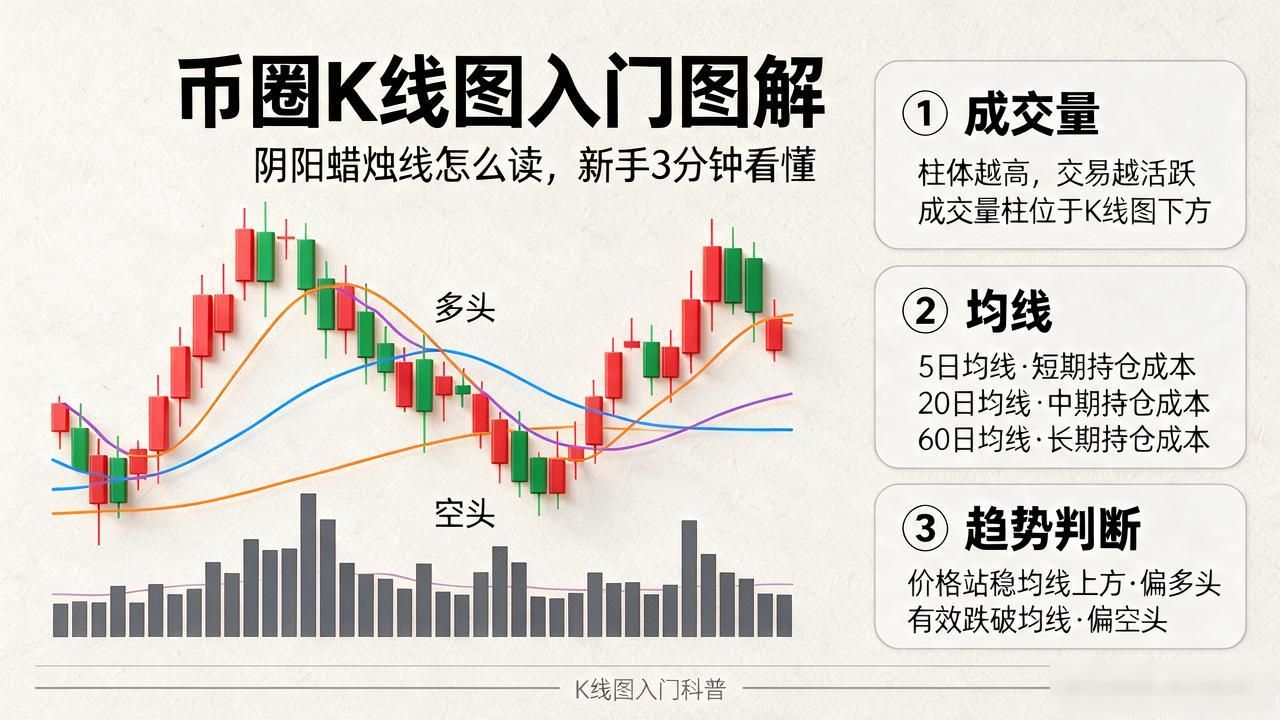 币圈K线图入门图解：阴阳蜡烛线怎么读，新手3分钟看懂