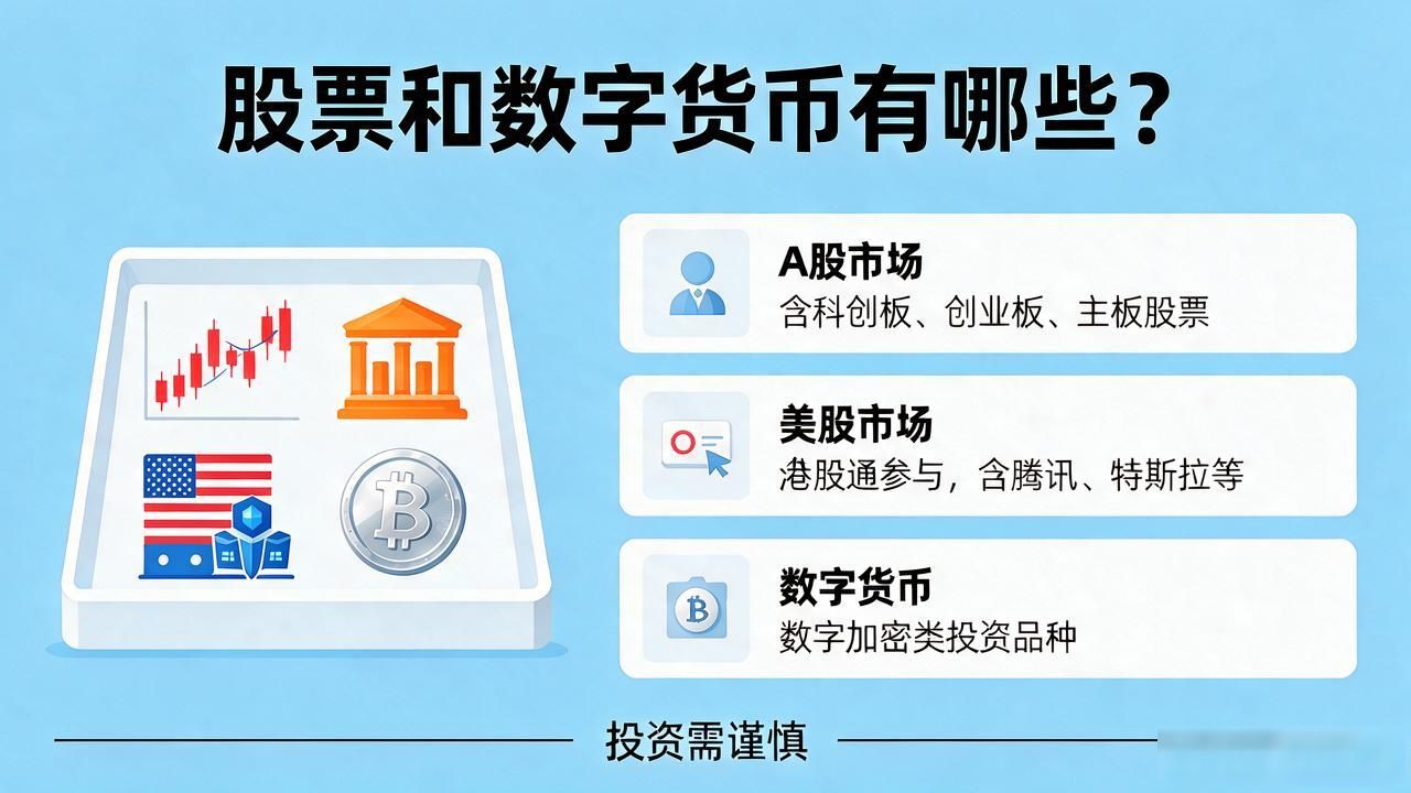 股票和数字货币有哪些？一文看懂两大投资品种