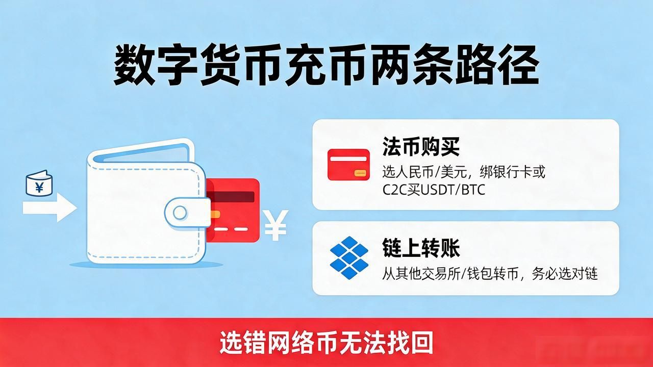 怎么给充数字货币？新手充币、转账、提现全流程实操指南