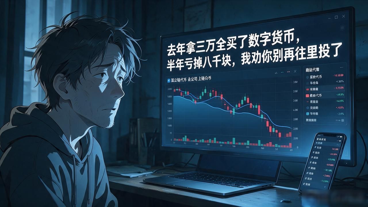 去年拿三万全买了数字货币，半年亏掉八千块，我劝你别再往里投了