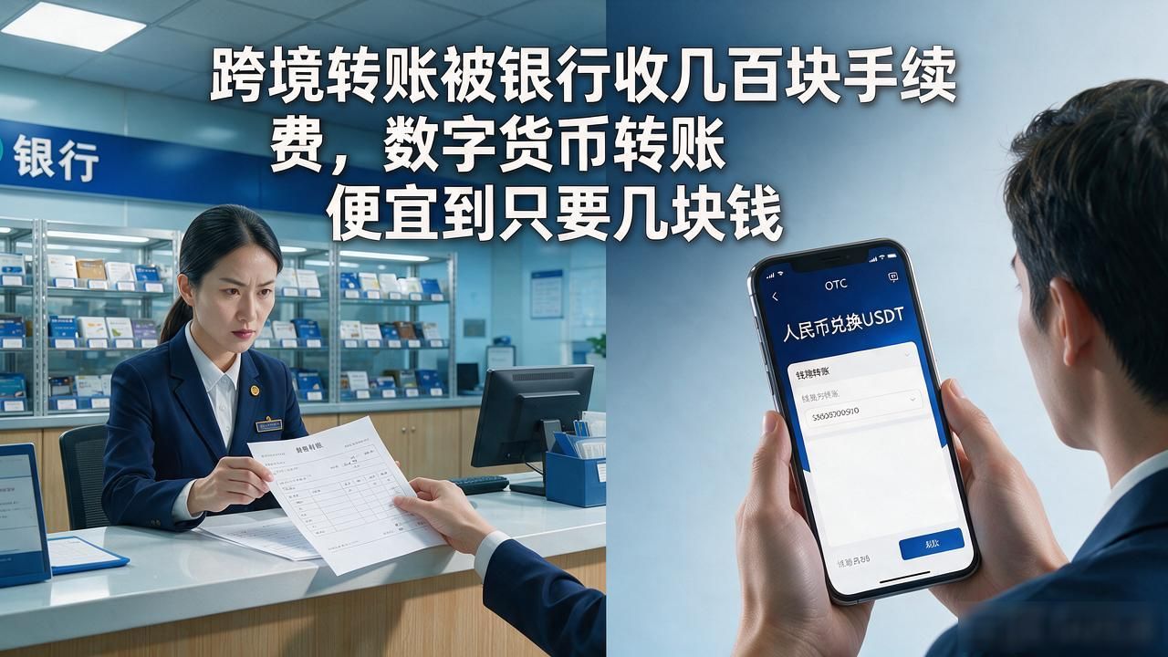 跨境转账被银行收几百块手续费，数字货币转账便宜到只要几块钱